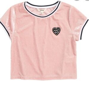Maddie Heart Pink Velvet “Why Not” Shirt
